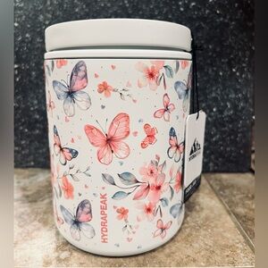 Hydrapeak Butterfly Floral Storage Jar - White and Pink